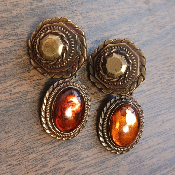 Stephen Dweck Jewelry Vintage 992 Stephen Dweck Amber Clip On